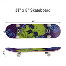 Load image into Gallery viewer, 31&quot; x 8&quot; Professional Kids Maple Deck Wood Skateboard-A
