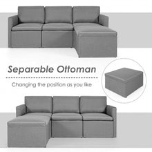 Load image into Gallery viewer, Convertible L-Shaped Sectional Sofa Couch with Reversible Chaise-Dark Gray
