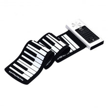 Load image into Gallery viewer, 61 Key Electronic Roll up Silicone Rechargeable Piano Keyboard-White
