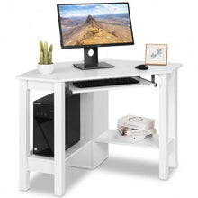 Load image into Gallery viewer, Wooden Study Computer Corner Desk with Drawer-White

