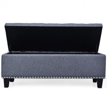 Load image into Gallery viewer, 48&quot; Rectangular Fabric Storage Ottoman Bench Button Tufted Foot Rest Stool-Gray
