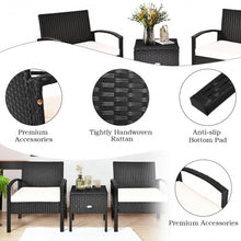 Load image into Gallery viewer, 3 pcs Outdoor Patio Rattan Furniture Set with Cushion
