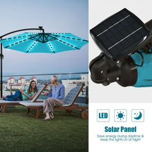 Load image into Gallery viewer, 10 Ft Solar LED Offset Umbrella with 40 Lights and Cross Base for Patio-Turquoise
