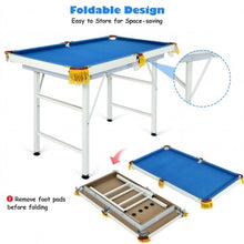 Load image into Gallery viewer, 47&quot; Folding Billiard Table Pool Game Table Includes Cues-Blue
