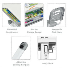 Load image into Gallery viewer, Height Adjustable Children�s Desk Chair Set -Gray
