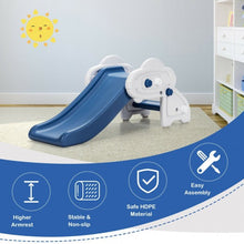 Load image into Gallery viewer, Freestanding Baby Mini Play Climber Slide Set w/HDPE &amp; Anti-Slip Foot Pads-Blue

