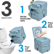 Load image into Gallery viewer, 5 Gallon 20 L Outdoor / Indoor Potty Commode Portable Flush Toilet-Green
