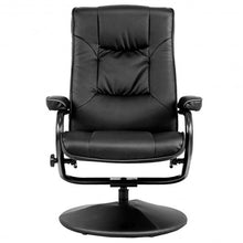 Load image into Gallery viewer, Swivel Lounge Chair Recliner with Ottoman-Black
