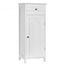Load image into Gallery viewer, Wooden Storage Free-Standing Floor Cabinet with Drawer and Shelf-White
