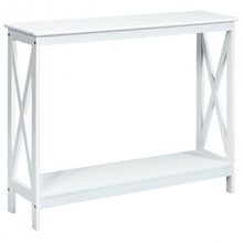 Load image into Gallery viewer, 2-Tier Console X-Design Sofa Side Accent Table-White
