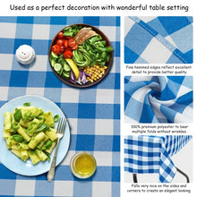 Load image into Gallery viewer, 10 Pcs 52&quot; x 52&quot; Square Polyester Plaid Dinner Tablecloth-Blue
