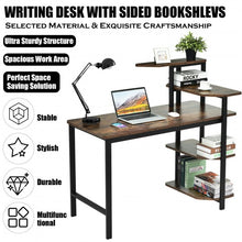 Load image into Gallery viewer, Computer Desk Writing Study Table with Storage Shelves Home Office Rustic Brown
