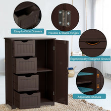 Load image into Gallery viewer, Standing Indoor Wooden Cabinet with 4 Drawers-Brown
