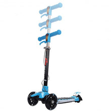 Load image into Gallery viewer, Folding Aluminum 3 LED Light Up Wheels Kids Music Kick Scooter-Blue
