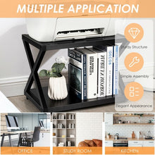 Load image into Gallery viewer, Desktop Printer Stand 2 Tiers Storage Shelves with Anti-Skid Pads Black
