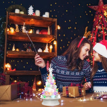 Load image into Gallery viewer, 14&quot; Pre-Lit Hand-Painted Ceramic Tabletop Christmas Tree
