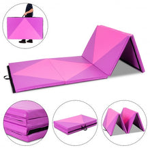 Load image into Gallery viewer, 4&quot; x 10&quot; x 2&quot; Gymnastics Mat Folding Portable Exercise Aerobics Fitness-Purple
