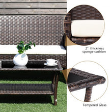 Load image into Gallery viewer, 4 Pcs Outdoor Patio Rattan Furniture Wicker Sofa Set
