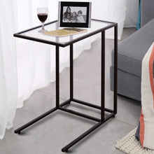 Load image into Gallery viewer, Sofa End Table Coffee Side Table with Glass Top
