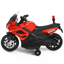 Load image into Gallery viewer, 6V Kids 4-Wheel Ride On Police Motorcycle with Training Wheels-Red

