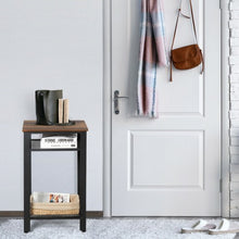 Load image into Gallery viewer, 3-Tier Industrial Tall Nightstand Side End Telephone Table
