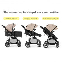 Load image into Gallery viewer, 2-in-1 Foldable Pushchair Newborn Infant Baby Stroller-Coffee
