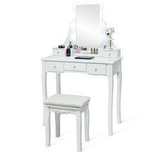 Load image into Gallery viewer, Dimmable Bulbs Touch Switch Vanity Dressing Table Set with Removable Box-White

