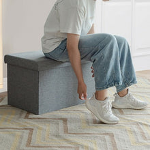 Load image into Gallery viewer, 30&quot; Folding Storage Ottoman with Lift Top-Light Gray
