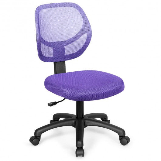 Low-back Computer Task Office Desk Chair with Swivel Casters-Purple