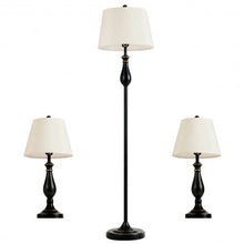 Load image into Gallery viewer, 3 pcs Brushed Nickel Lamp Set-Black
