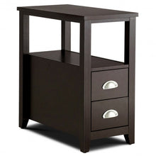 Load image into Gallery viewer, End Table Wooden with 2 Drawers and Shelf Bedside Table-Espresso
