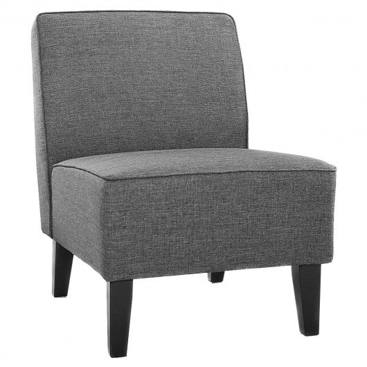 Contemporary Decor Solid Armless Accent Chair-Gray