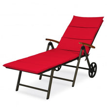 Load image into Gallery viewer, Outdoor Chaise Lounge Chair Rattan Lounger Recliner Chair-Red

