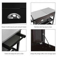 Load image into Gallery viewer, Stainless Steel Mobile Kitchen Trolley Cart With Drawers &amp; Casters-Brown
