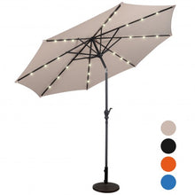 Load image into Gallery viewer, 10FT Patio Solar Umbrella LED Patio Market Steel Tilt W/ Crank Outdoor New-beige
