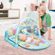 Load image into Gallery viewer, 3 in 1 Fitness Music and Lights Baby Gym Play Mat-Blue

