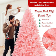 Load image into Gallery viewer, 6 ft Pink Artificial Hinged Spruce Full Christmas Tree with Foldable Metal Stand

