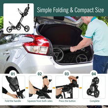 Load image into Gallery viewer, Folding 3 Wheels Golf Push Cart with Brake Scoreboard Adjustable Handle-Gray
