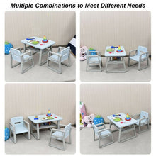 Load image into Gallery viewer, Kids Table and 2 Chairs Set with Storage Shelf-Blue
