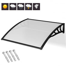 Load image into Gallery viewer, 40&quot; x 40&quot; Outdoor Polycarbonate Front Door Window Awning Canopy-Black
