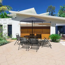 Load image into Gallery viewer, 8 pcs Outdoor Patio Square Folding Furniture Set with Umbrella
