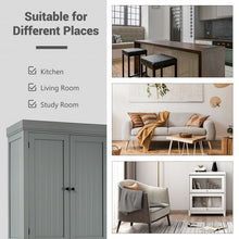 Load image into Gallery viewer, Cupboard Freestanding Kitchen Cabinet w/ Adjustable Shelves-Gray
