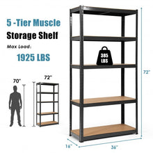 Load image into Gallery viewer, 2 Pcs Storage Shelves Garage Shelving Units Tool Utility Shelves-Black
