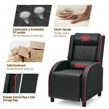 Load image into Gallery viewer, Massage Gaming Recliner Chair w/Headrest &amp; Adjustable Backrest - Home Theater-RE
