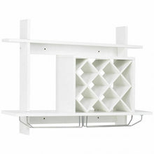 Load image into Gallery viewer, Wall Mount Wine Rack w/ Glass Holder &amp; Storage Shelf
