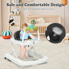Load image into Gallery viewer, 2-in-1 Foldable Baby Walker with Adjustable Heights-Black
