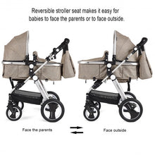 Load image into Gallery viewer, Folding Aluminum Baby Stroller Baby Jogger with Diaper Bag-Beige

