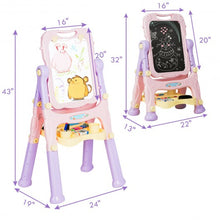Load image into Gallery viewer, Kids Height Adjustable Double Side Magnetic Art Easel-Purple
