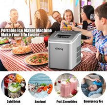 Load image into Gallery viewer, Portable Countertop Ice Maker Machine with Scoop-Silver
