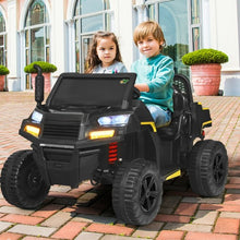 Load image into Gallery viewer, 12V Battery Powered Kids Ride On Dumpbed Truck RC-Black
